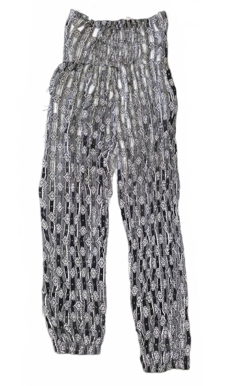 Other Xhilaration Black and White Strapless Damask Jumpsuit Size S Size 28" / US 6 / IT 42 - 3 Thumbnail