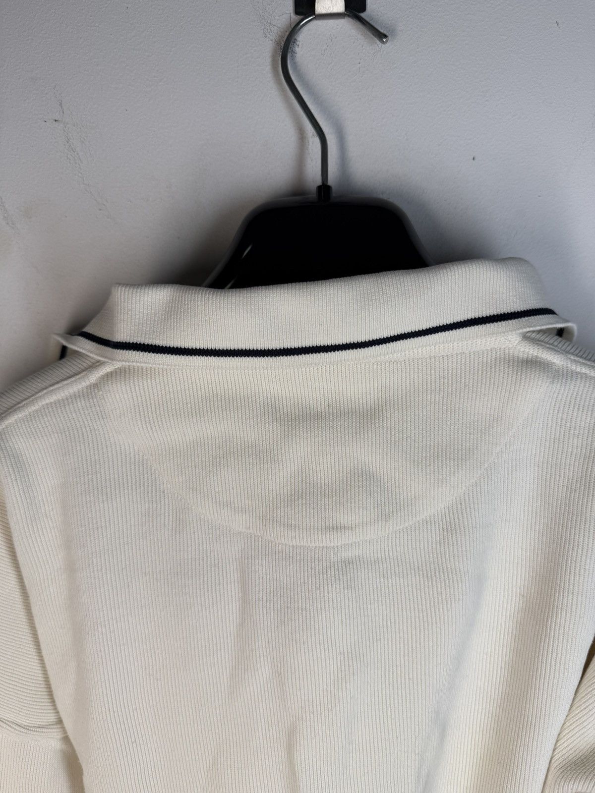 Yves Saint Laurent 90s YSL Sweatshirt White/Sweater Vintage Quarter Zip Up Size US L / EU 52-54 / 3 - 16 Thumbnail