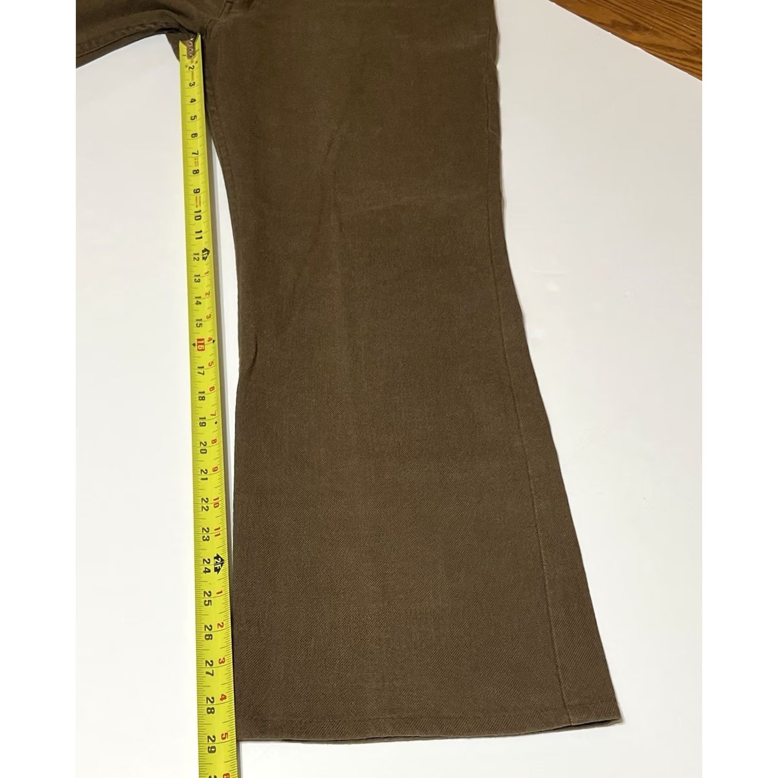 Levi's VINTAGE Levi's Sta-Prest 517 Pants Men's 40x30 40x29 Brown Leather Logo USA Bootcut Zip Front Pockets High Rise Regular Inseam 29" Made in USA Mens Size US 40 / EU 56 - 5 Thumbnail
