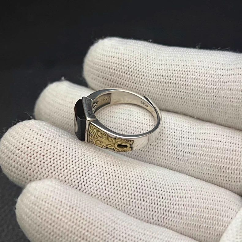 Other Tibet Dzi bead Eye Ring Sterling Sliver Rings🔥🔥🔥 Size ONE SIZE - 3 Thumbnail