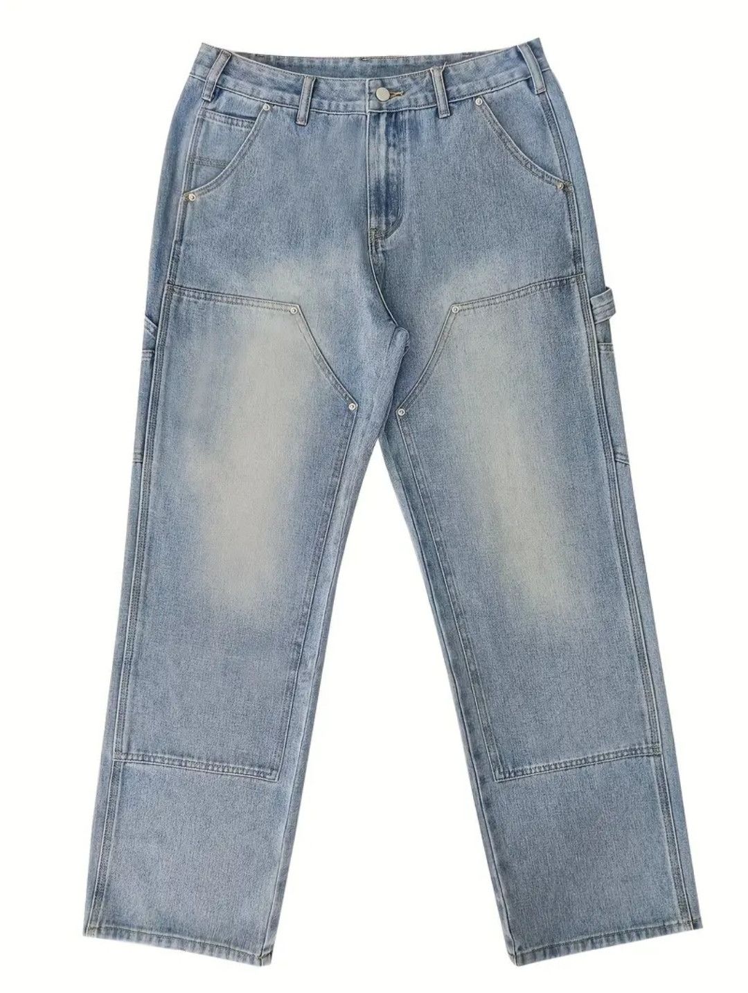 Japanese Brand × Jean Patchwork Double Knee Distressed Pants Jeans Work Pants Size US 36 / EU 52 - 3 Thumbnail