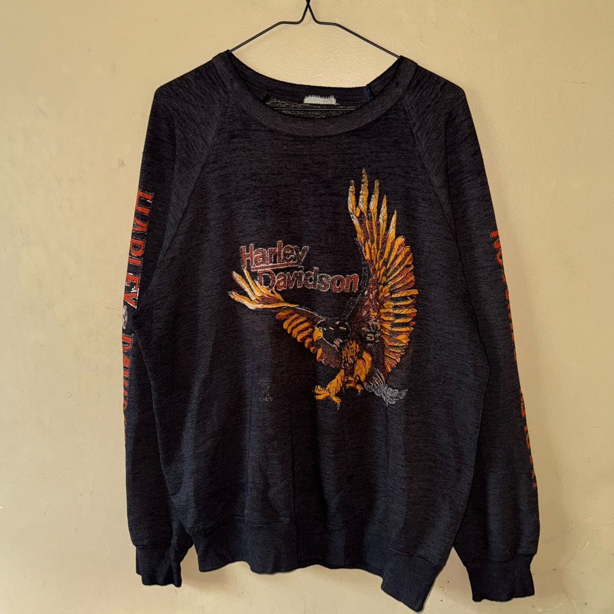 Harley Davidson 80s Harley Davidson Paper Thin Crewneck/Longsleeve Fader Size US M / EU 48-50 / 2 - 2 Thumbnail