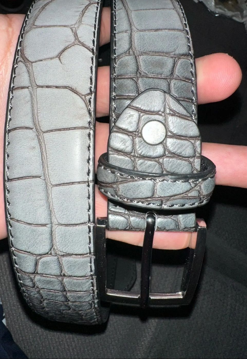 Japanese Brand 120cm Artificial Crocodile Skin Pattern Belt Size ONE SIZE - 1 Thumbnail