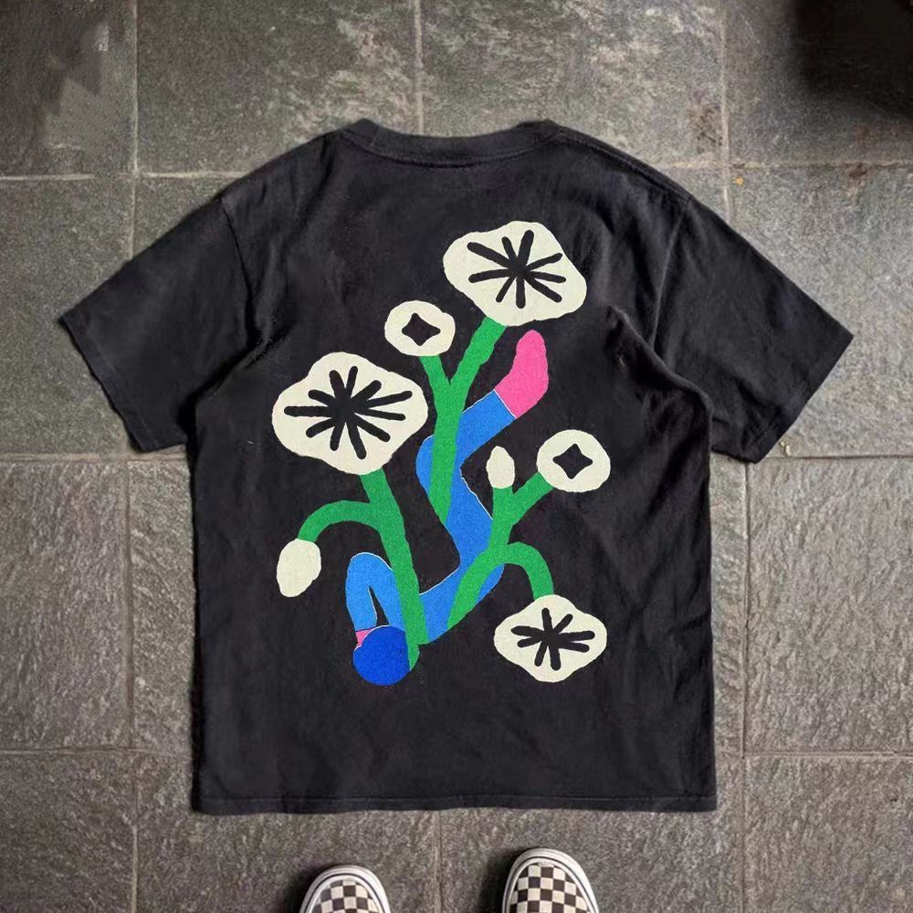 Vintage Floral print loose casual retro cotton t-shirt Size US M / EU 48-50 / 2 - 1 Thumbnail