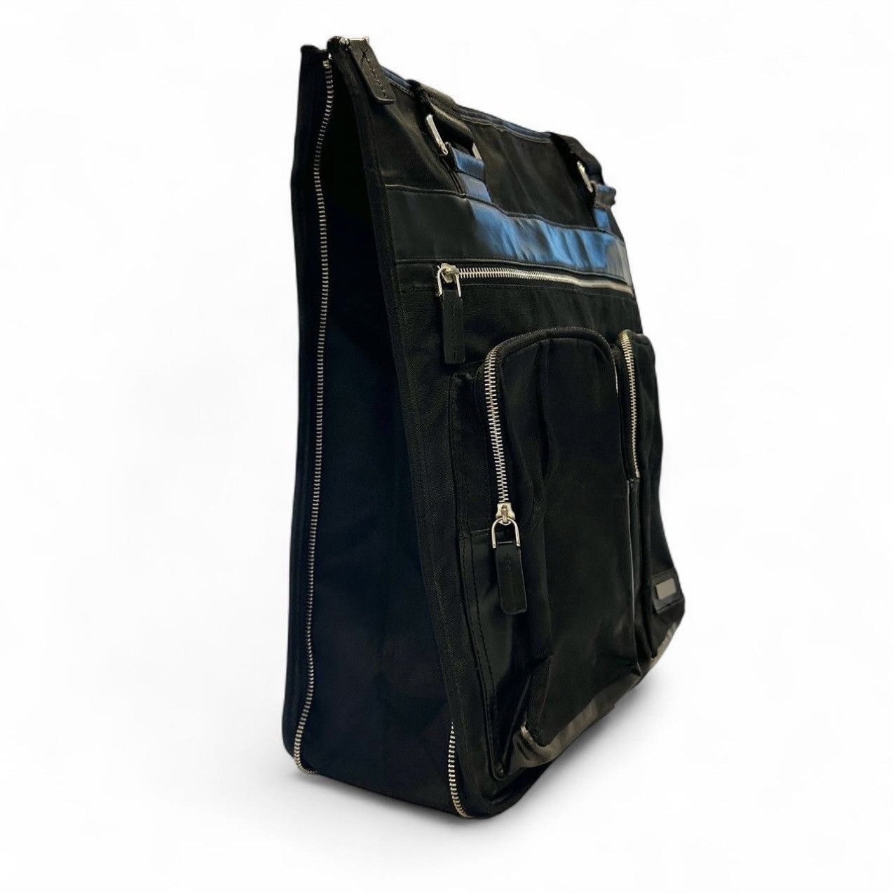 Calvin Klein Calvin Klein Black Expandable Nylon + Faux Leather Work Bag Size ONE SIZE - 3 Thumbnail