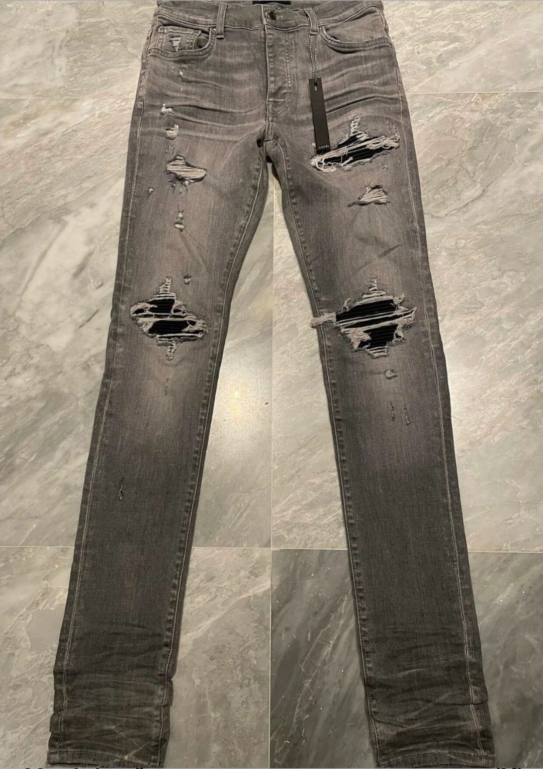 Amiri amiri vintage washed suede patch jeans Size US 30 / EU 46 - 1 Thumbnail