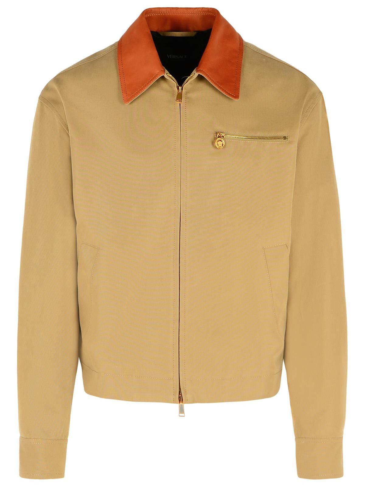 Versace VERSACE Beige Cotton Jacket Size US L / EU 52-54 / 3 - 1 Thumbnail