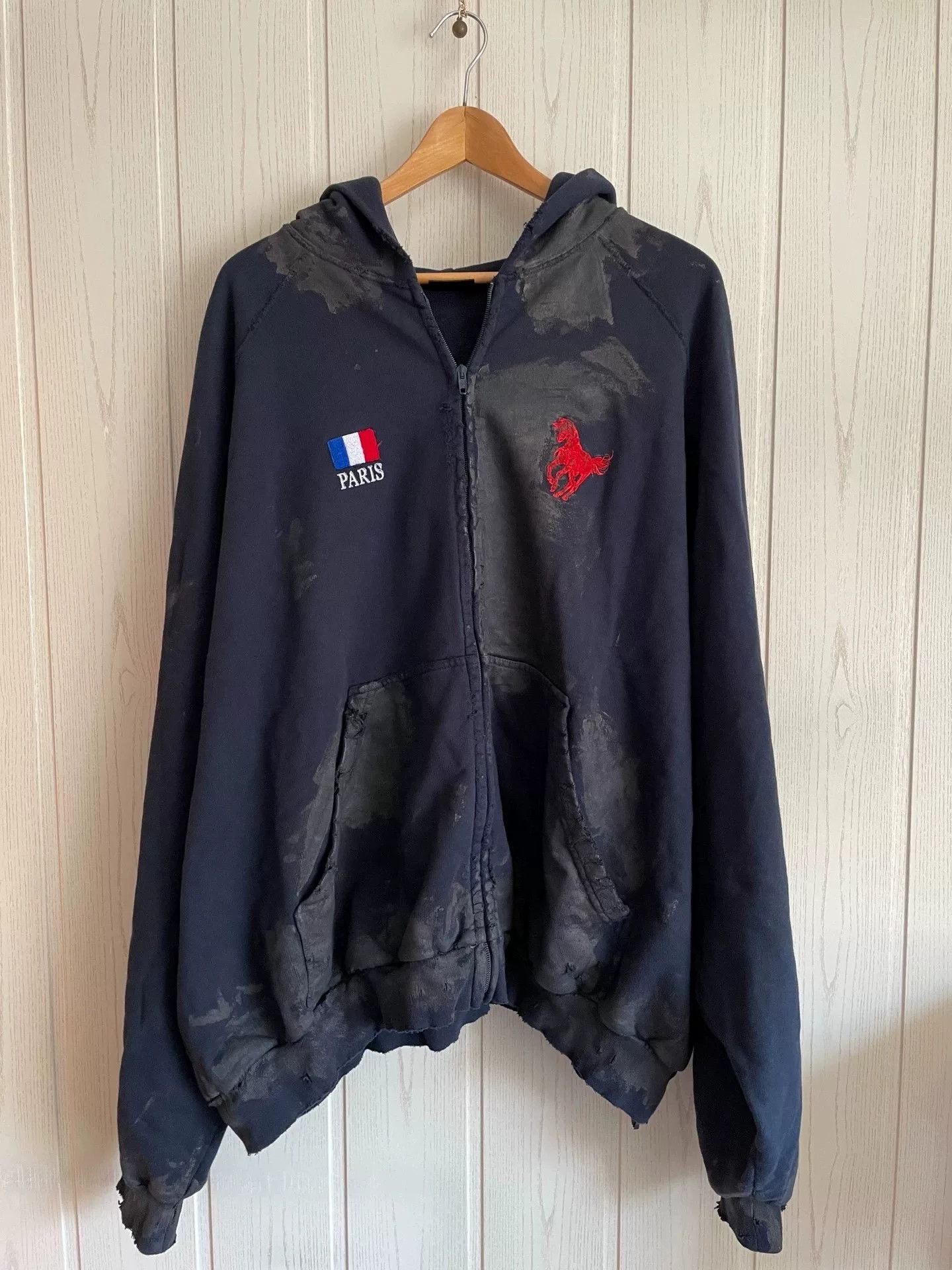 Balenciaga Balenciaga 360 Blizzard Mud-dyed Zip Hoodie Size US XL / EU 56 / 4 - 1 Thumbnail