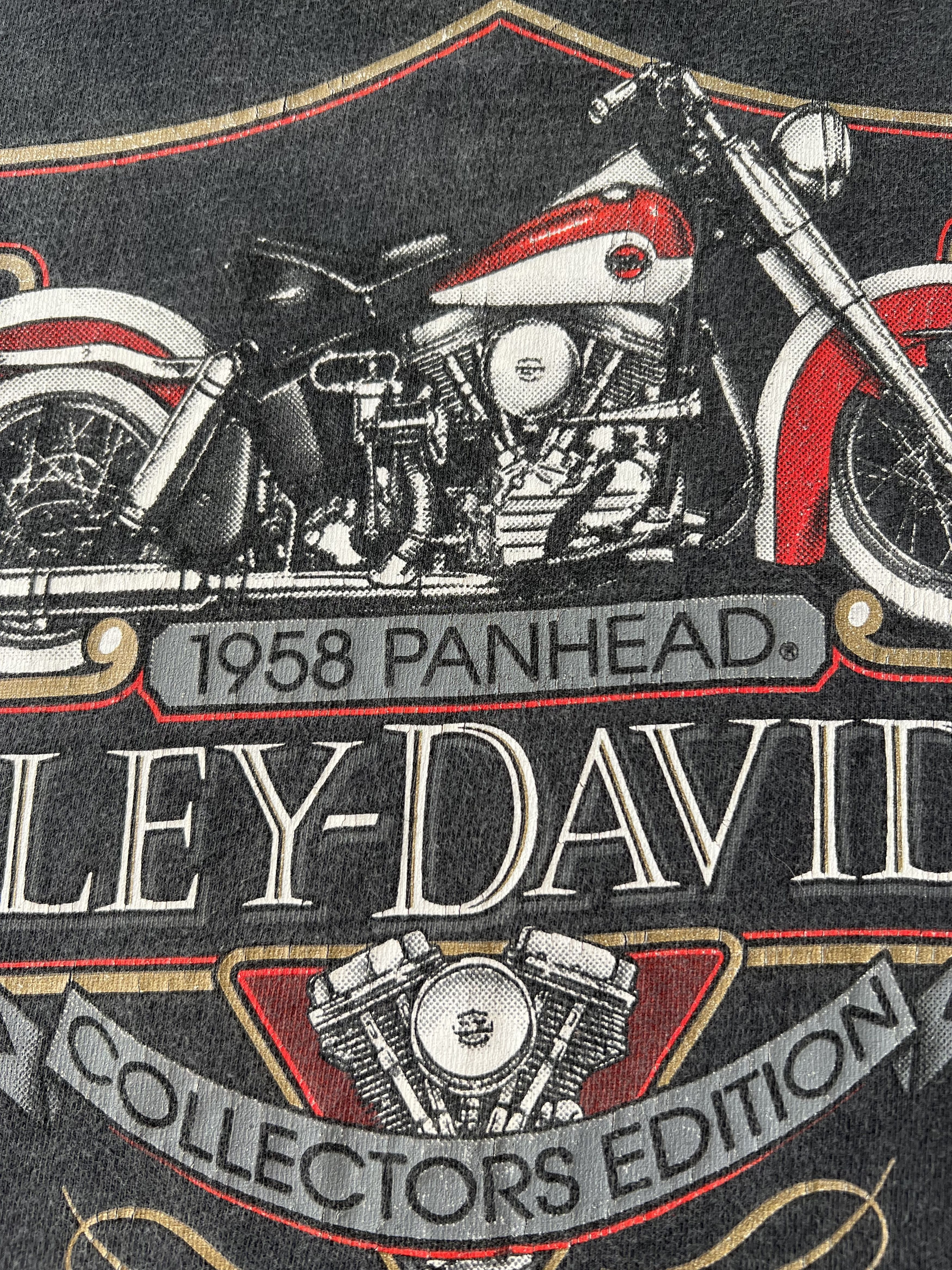 Harley Davidson Vintage 90s Harley Davidson 1958 Panhead Florida Black Tee Size US XL / EU 56 / 4 - 6 Thumbnail