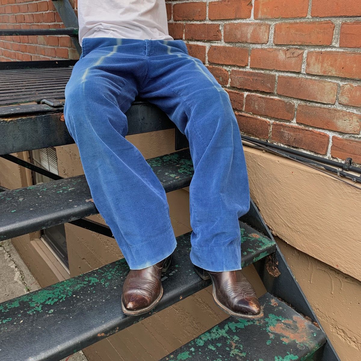 Vintage 1960s Sun Faded Bootcut Corduroy Pants ERD GRUNGE Size US 32 / EU 48 - 1 Thumbnail