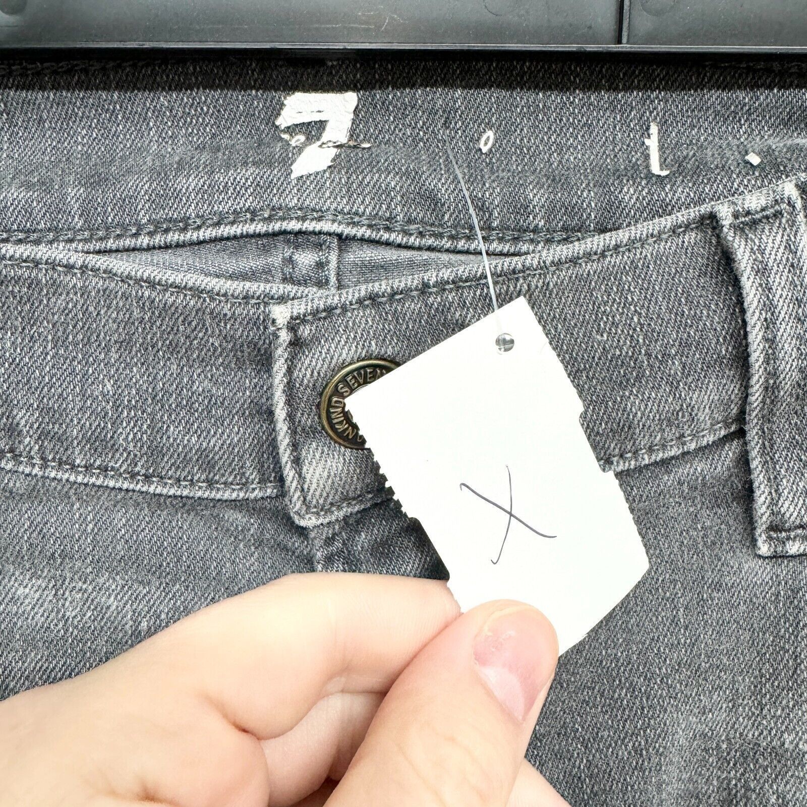 7 For All Mankind 7 For All Mankind Mid Rise Grey Straight Leg Jeans 33/14 Size 36" / US 14 / IT 50 - 2 Thumbnail