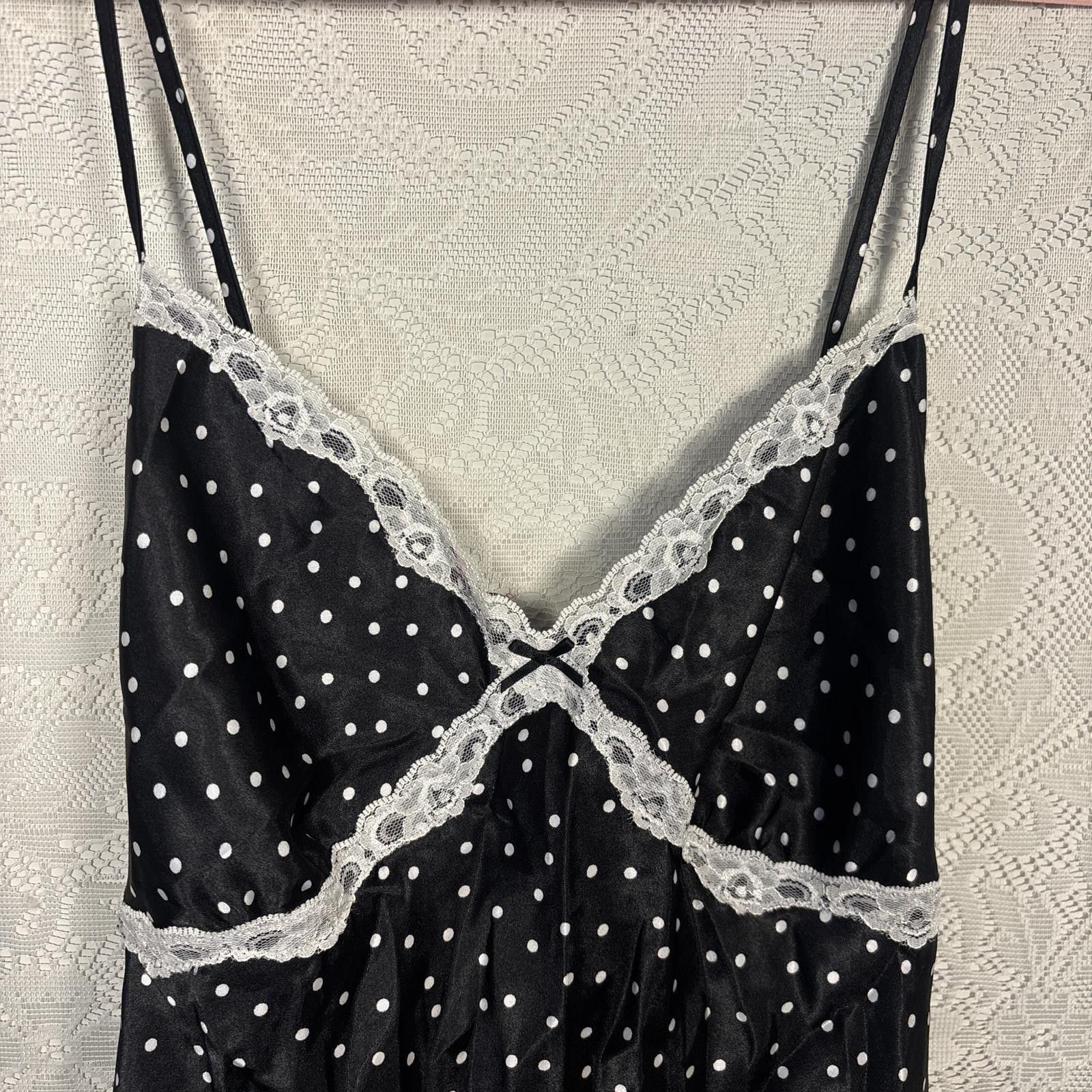 Other vintage satin polka dot lace slip dress Size XL / US 12-14 / IT 48-50 - 2 Thumbnail