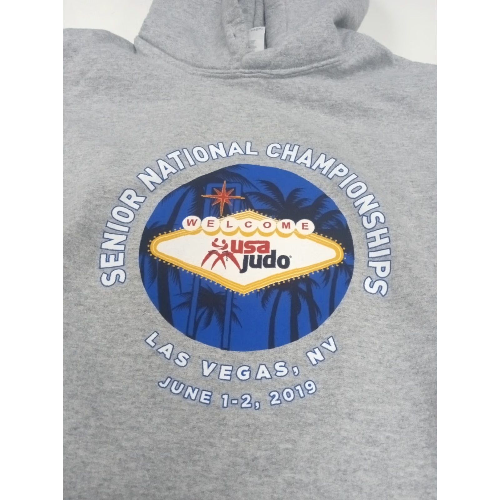 Gildan VINTAGE 2019 Judo Senior National Championship Las Vegas Gildan Heavy Blend Hoodie 2XL Gray Mens Size US XXL / EU 58 / 5 - 2 Thumbnail