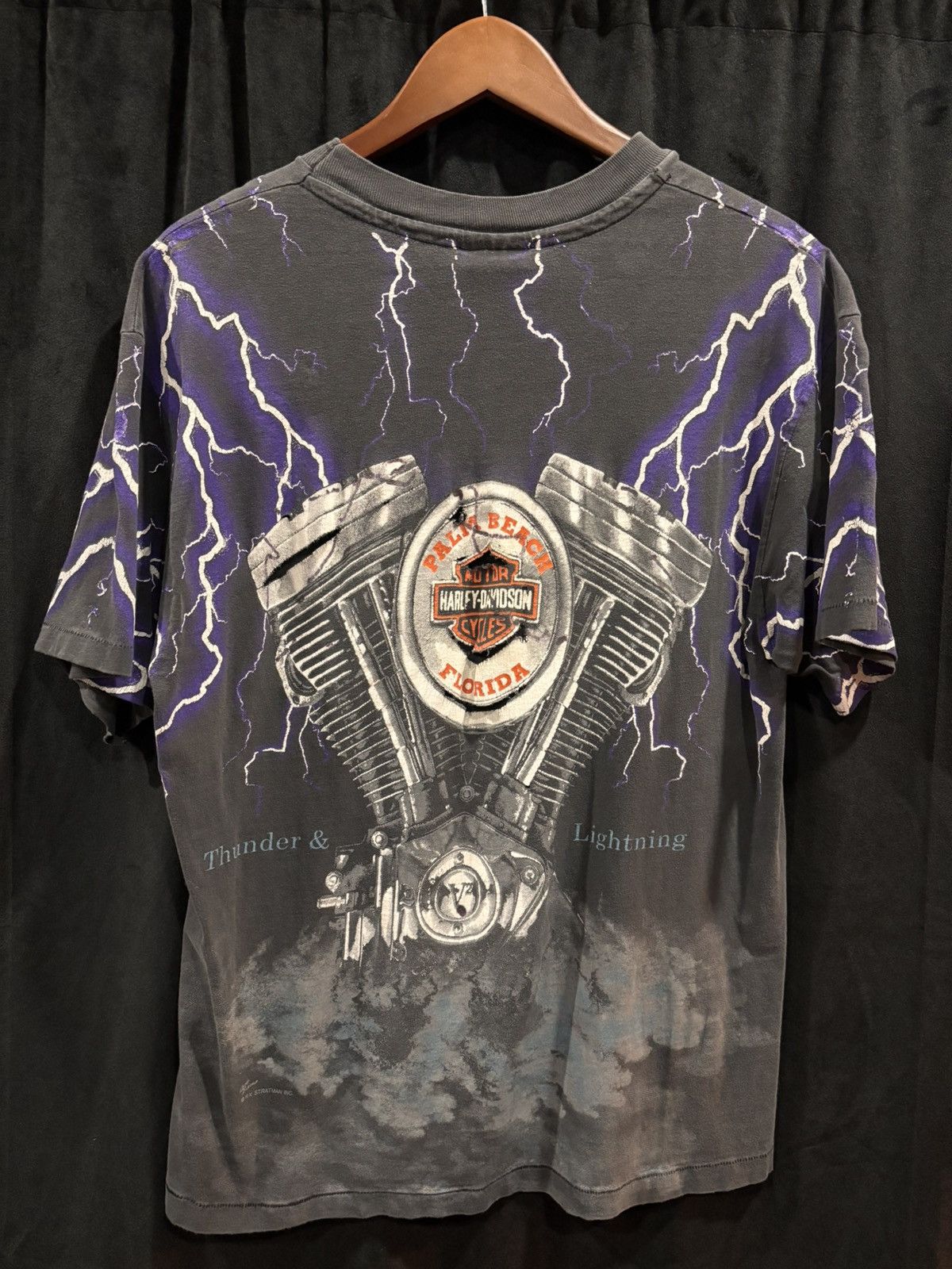 Vintage Vintage Harley Davidson Thunder & Lighting T Shirt Size US L / EU 52-54 / 3 - 2 Thumbnail