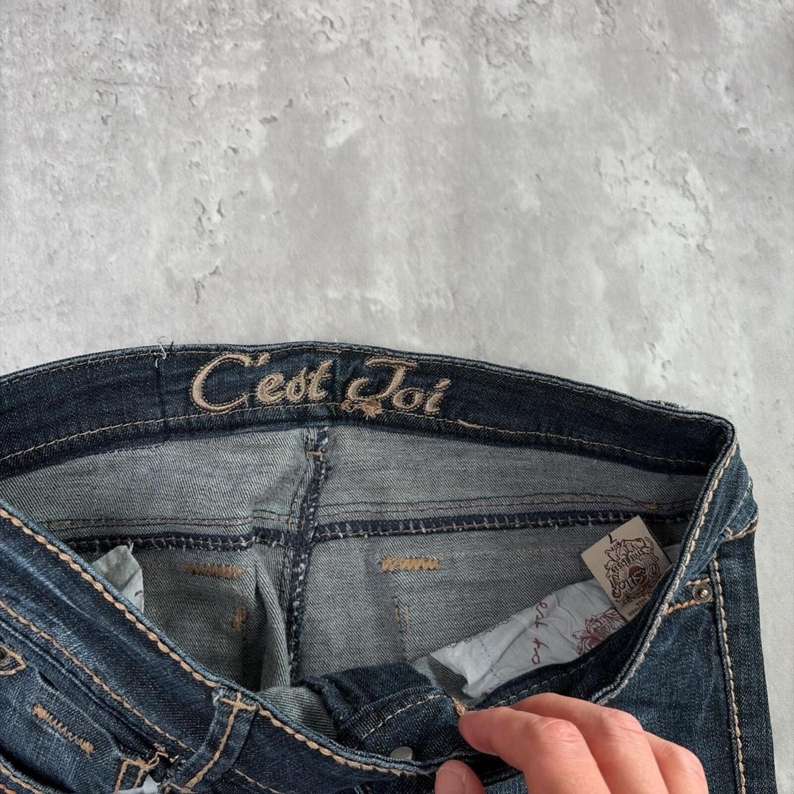 Other Y2K C’est Toi Grunge Flared Deadstock Gothic Denim Jeans Size 30" / US 8 / IT 44 - 5 Thumbnail