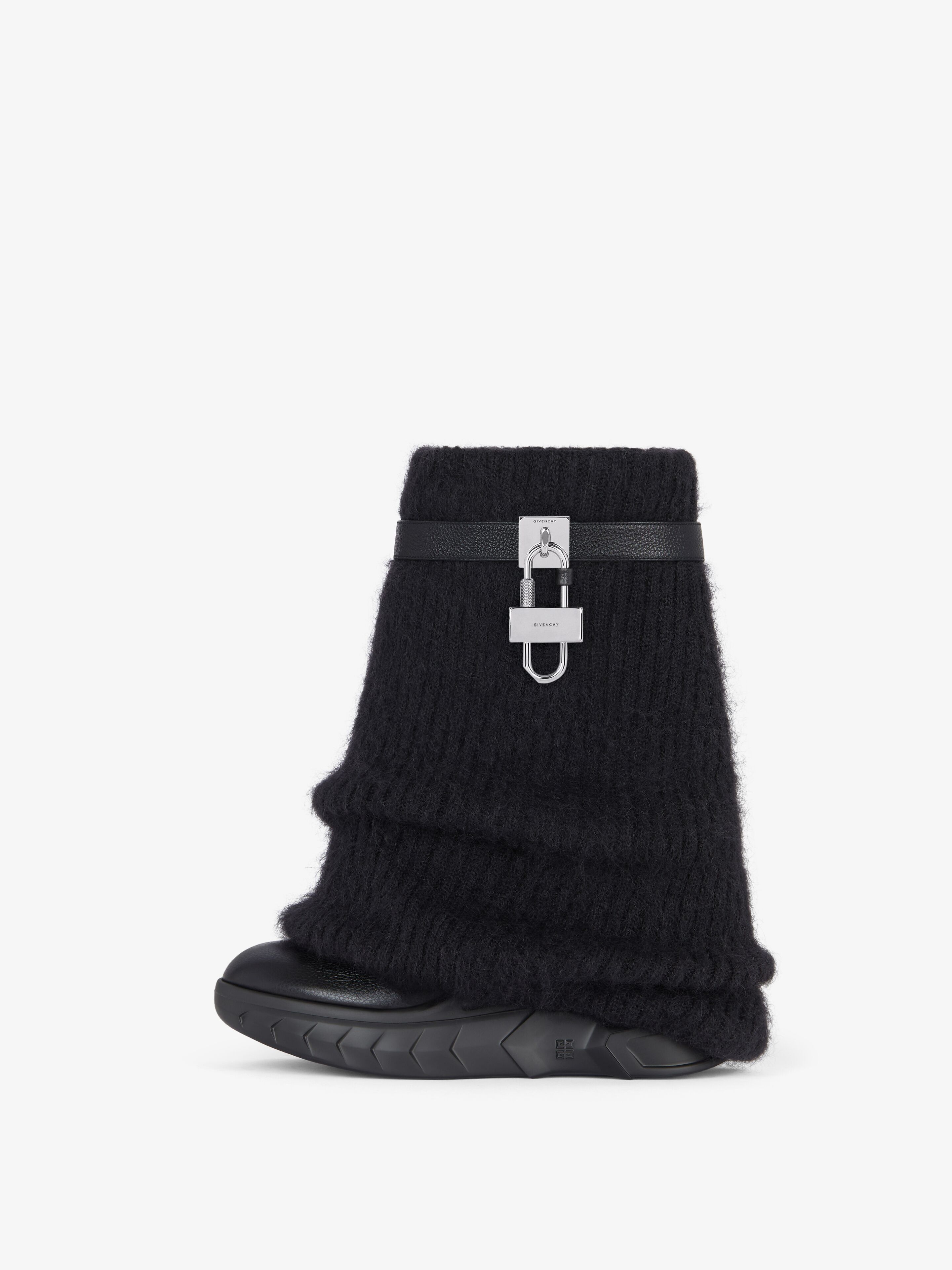 Givenchy o1srvl11e0525 Shark Lock Ankle Boots Biker Low Wedge Black Size US 10 / IT 40 - 4 Thumbnail
