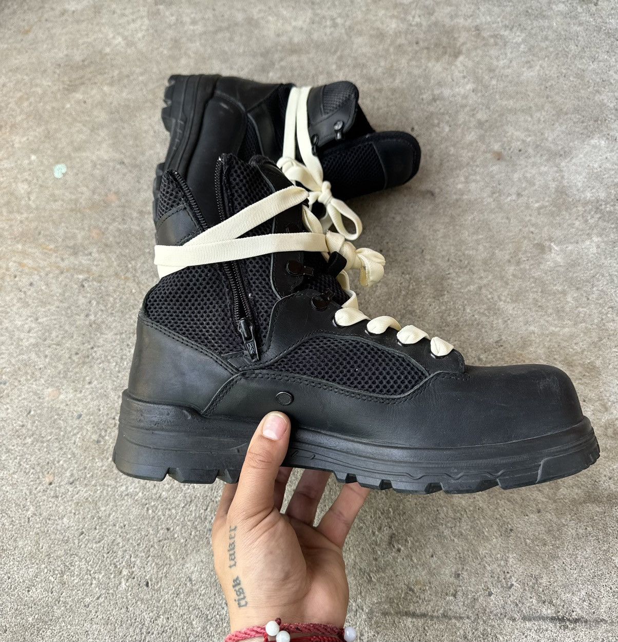Vintage Black Vintage Military Combat Zip Ankle Boots Size US 11 / EU 44 - 12 Thumbnail