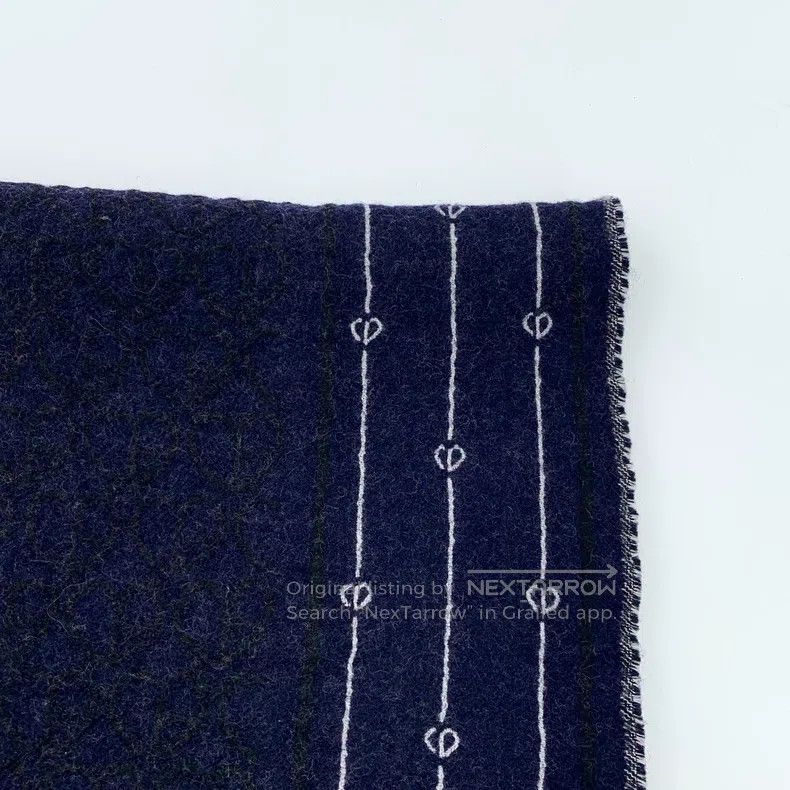 Dior Dior Dark blue CD letter embroidery wool tassel scarf Size ONE SIZE - 2 Thumbnail