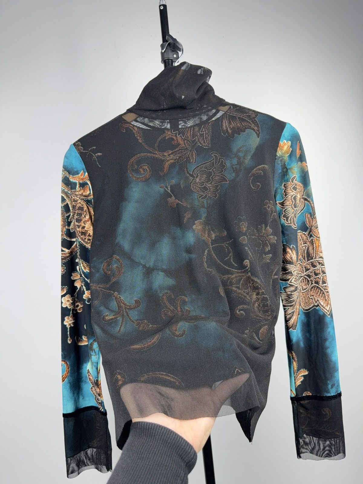 Japanese Brand Vintage Sheer Mesh Baroque Top Y2K Gaultier Style High Neck Size M / US 6-8 / IT 42-44 - 8 Thumbnail