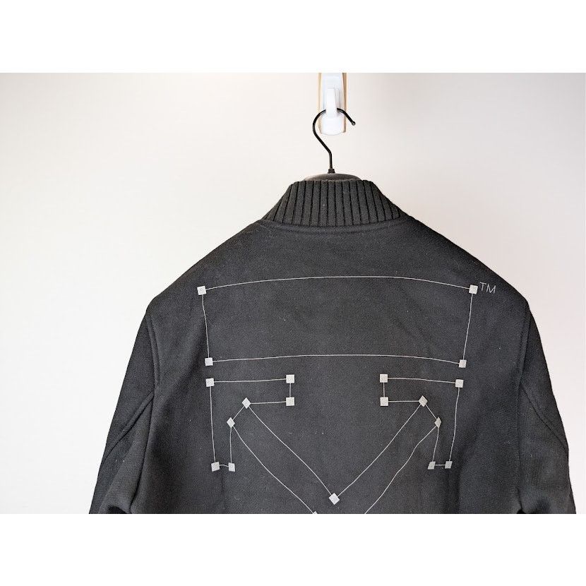 Off-White o1rshd1 Virgil Abloh Arrows Varsity Jacket in Black / White Size US M / EU 48-50 / 2 - 14 Thumbnail