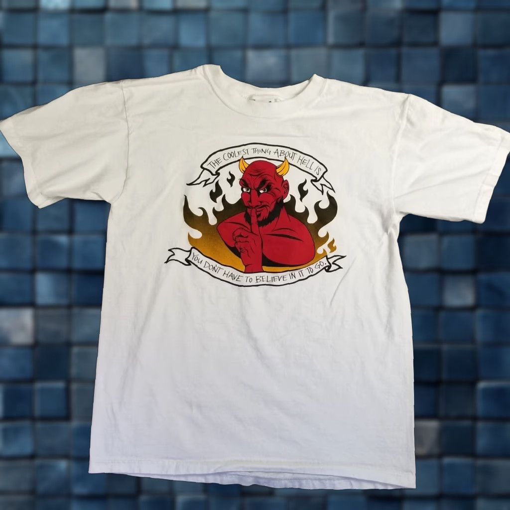 Anvil Jesus Christ T-Shirt Men Medium White 90s Funny Religious Streetwear Size US M / EU 48-50 / 2 - 1 Thumbnail