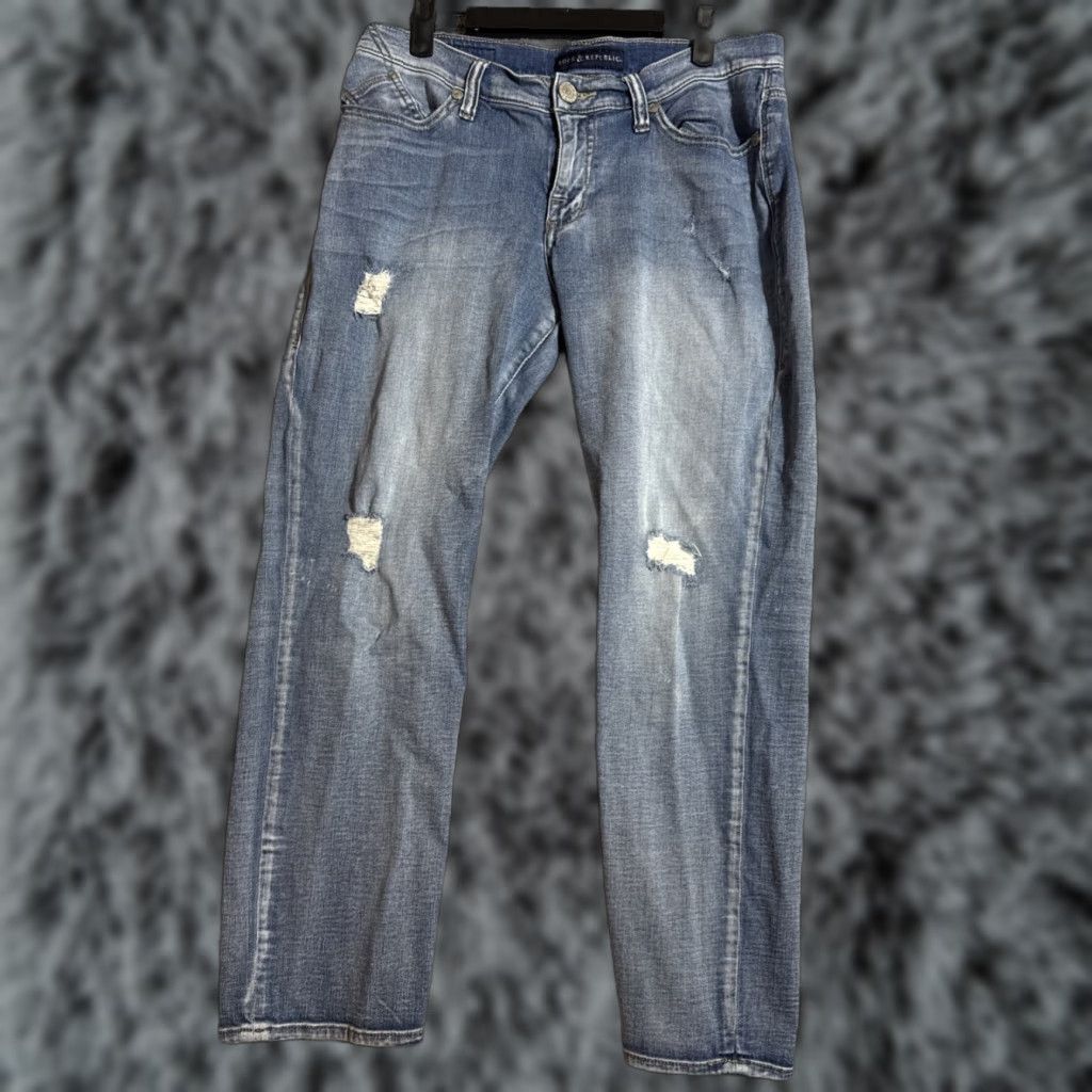 Vintage Rock & Republic Jeans Women 10M Streetwear Distressed Grunge 5-Pocket Denim Blue Size 10 Womens Size 32" / US 10 / IT 46 - 1 Thumbnail