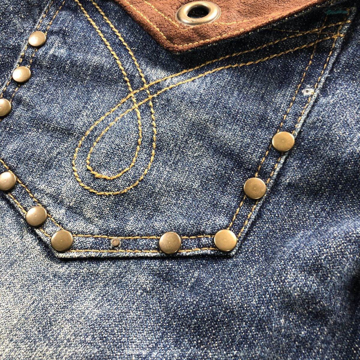 20471120 Double Waist Claw mark Flare Distressed Denim Pant Size US 29 - 14 Thumbnail