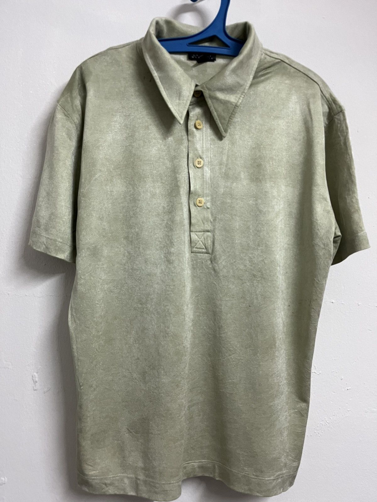 Bcbgmaxazria 💥Exclusive Fabrics BCBG MAX AZRIA Shiny Acetate Polo Shirts Size US L / EU 52-54 / 3 - 1 Thumbnail