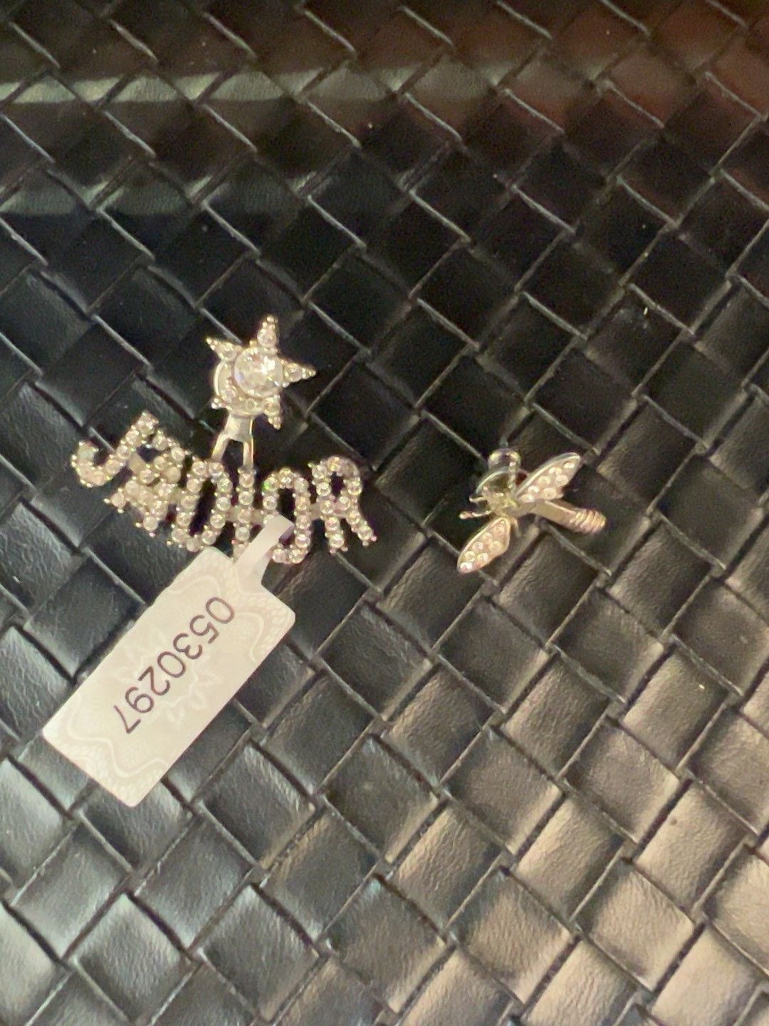 Dior Dior DIOR Bee Diamond Asymmetric Earrings Size ONE SIZE - 1 Thumbnail