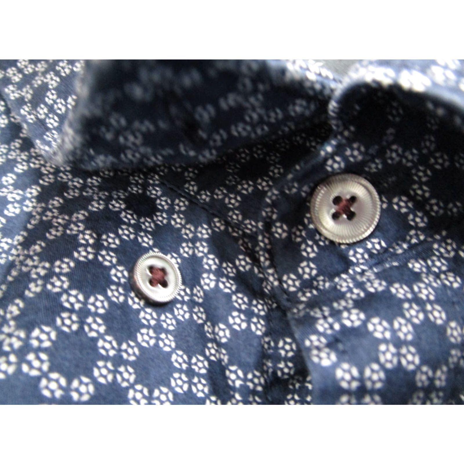 Ted Baker Ted Baker Button-Up Shirt Mens Large Blue Long Sleeve Geometric Casual Classic Size US L / EU 52-54 / 3 - 5 Thumbnail
