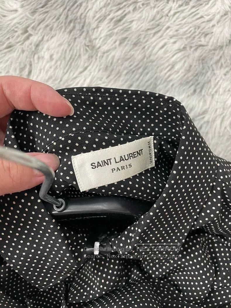 Yves Saint Laurent YSL Classic Polka Dot Silk Shirt. Size US S / EU 44-46 / 1 - 5 Thumbnail