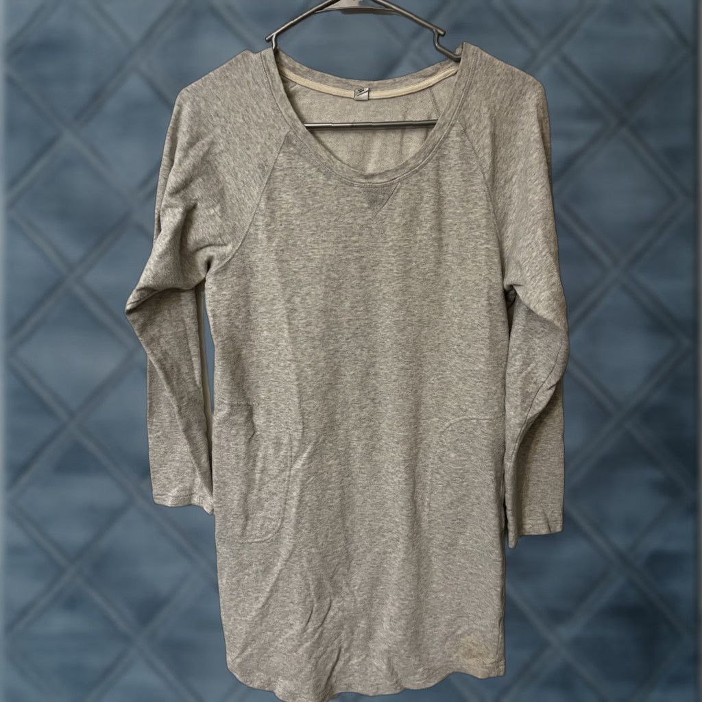 Uniqlo Uniqlo Mini Dress Shirt Uniqlo Gray Cotton Polyester Knit Short Dress Long Sleeve Pullover Crew Neck Casual Women M Size M / US 6-8 / IT 42-44 - 1 Thumbnail
