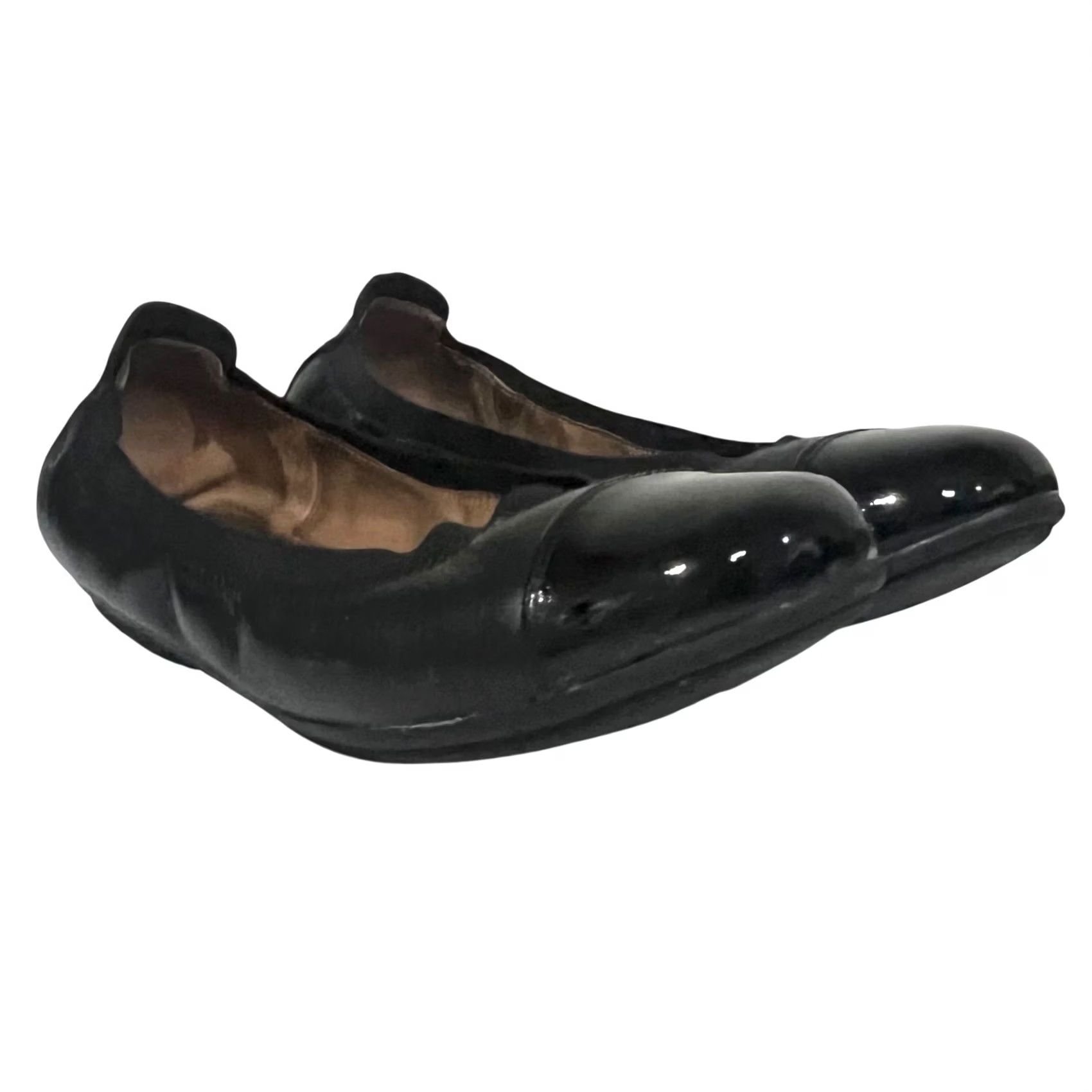 Vintage Josef Seibel Ballet Womens Black Pippa Silpper Flats Patent Leather Women Size Size US 9 / IT 39 - 2 Thumbnail
