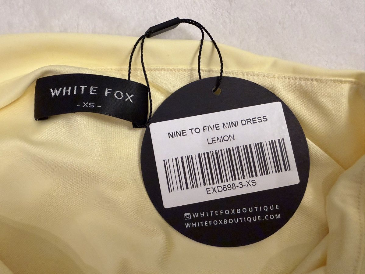 Other White Fox 9-5 Mini Dress Lemon Yellow Ruched Size XS Size XS / US 0-2 / IT 36-38 - 3 Thumbnail