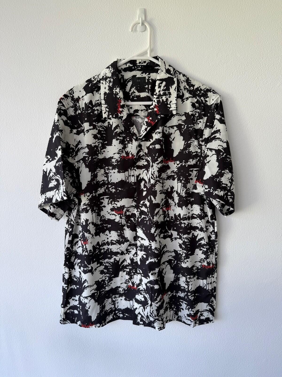 new ksubi medium short sleeve resort shirt palmtree black