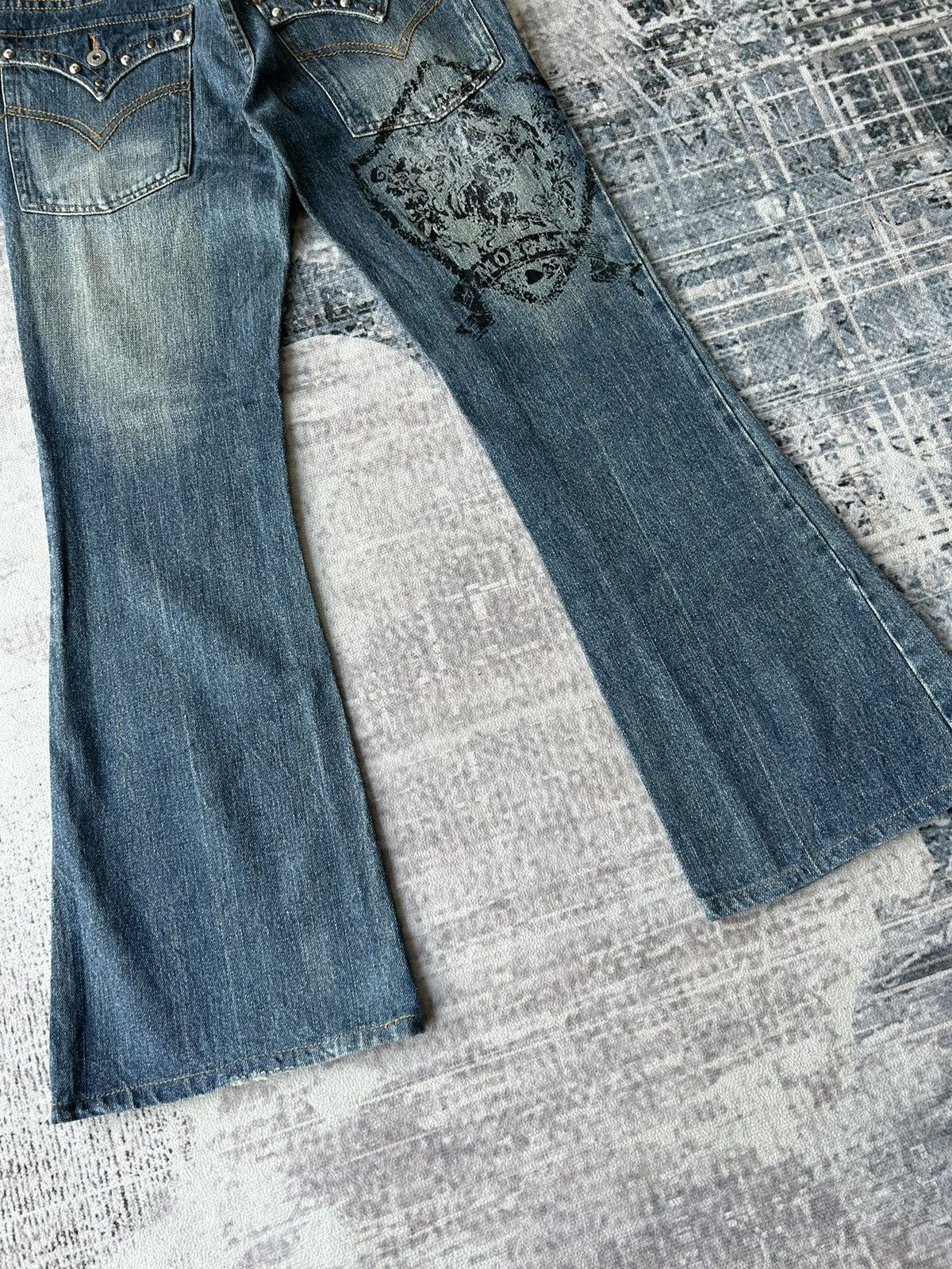 If Six Was Nine Morgan Homme Flared Jeans Size US 28 / EU 44 - 14 Thumbnail