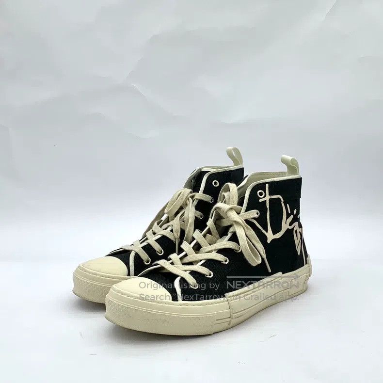 Dior Dior Black logo letter graffiti lacing casual flat high-to Size US 11 / EU 44 - 1 Thumbnail