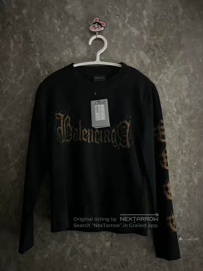 Balenciaga Balenciaga Sanskrit mud-dye long-sleeved T-shirt, size M Size US M / EU 48-50 / 2 - 1 Thumbnail