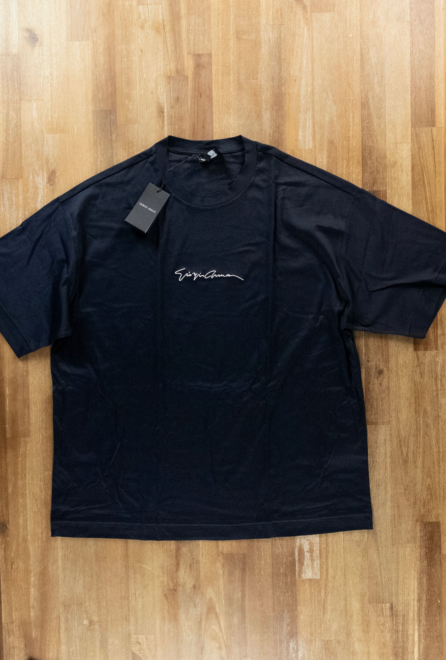 Giorgio Armani GIORGIO ARMANI mainline navy blue signature t-shirt Medium Size US M / EU 48-50 / 2 - 1 Thumbnail