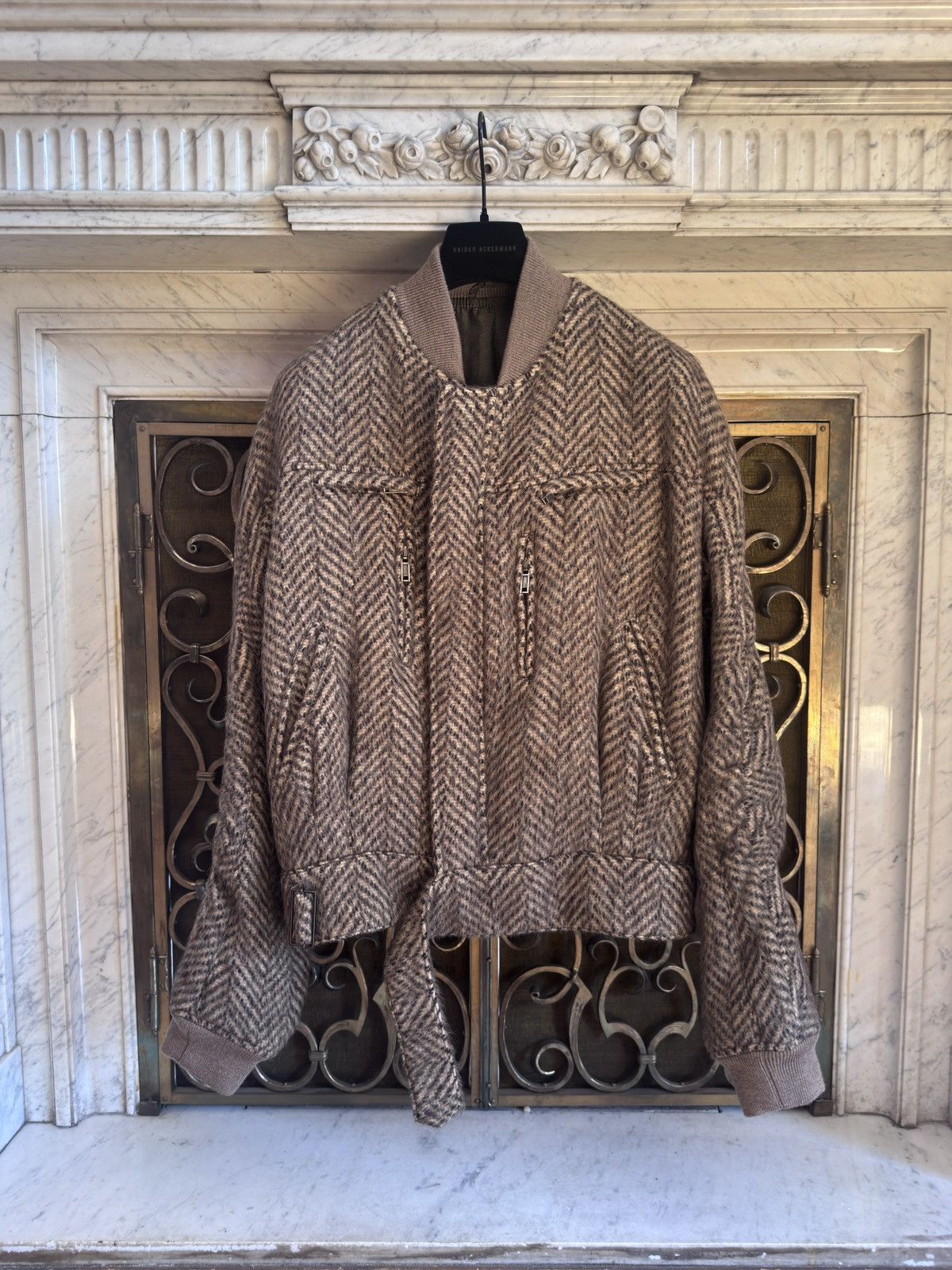Haider Ackermann FW15 Oversized Biker Bomber in Chevron Alpaca Mohair Size US M / EU 48-50 / 2 - 1 Thumbnail