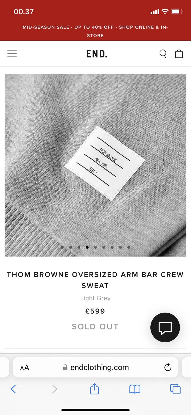 Moncler × Thom Browne Thom browne oversized arm bar crew sweat Size US XL / EU 56 / 4 - 11 Thumbnail
