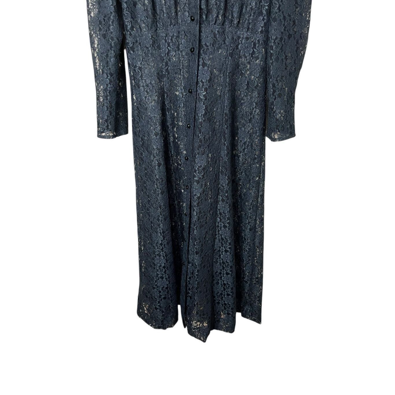 Other Vintage Jazz II Black Lace Long Sleeve Maxi Dress Sheer Size Size M / US 6-8 / IT 42-44 - 3 Thumbnail