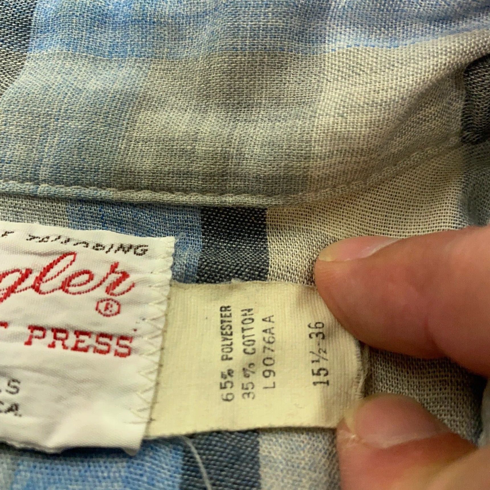 Wrangler Wrangler Mens Shirt VTG Size 15 1/2 Blue Plaid Pearl Snap Cowboy Size US M / EU 48-50 / 2 - 5 Thumbnail