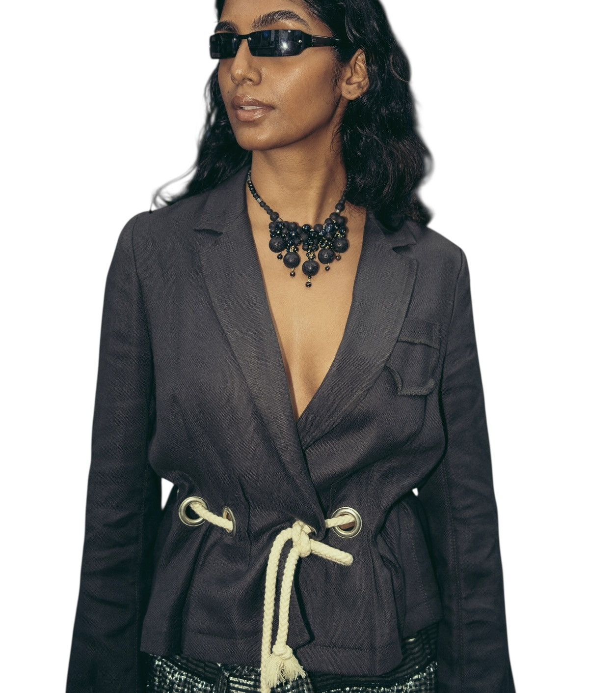 Sonia Rykiel Sonia Rykiel Rope Tie Jacket Navy Blue Size S / US 4 / IT 40 - 2 Thumbnail