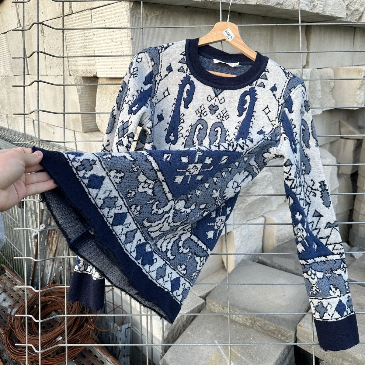 Tory Burch Tory Burch Tapestry Jacquard Sweater Knitwear M Damask Wool Size M / US 6-8 / IT 42-44 - 7 Thumbnail