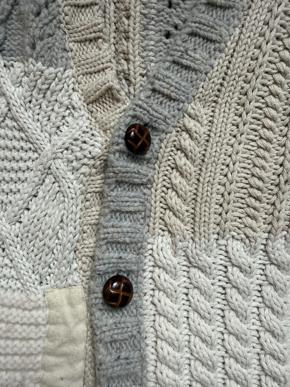Supreme Supreme FW23 Patchwork Cable Knit Cardigan - Ivory Size US XL / EU 56 / 4 - 3 Thumbnail
