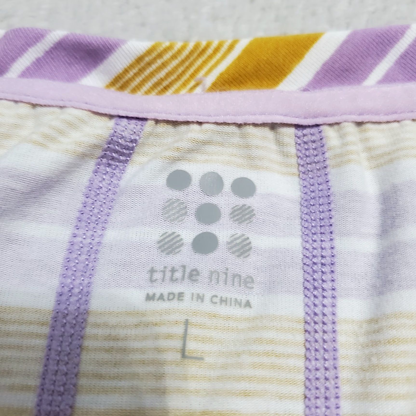 Vintage VINTAGE Title Nine Top Women L Purple Orange Striped Sleeveless Tank Rounded Hem Size L / US 10 / IT 46 - 3 Thumbnail