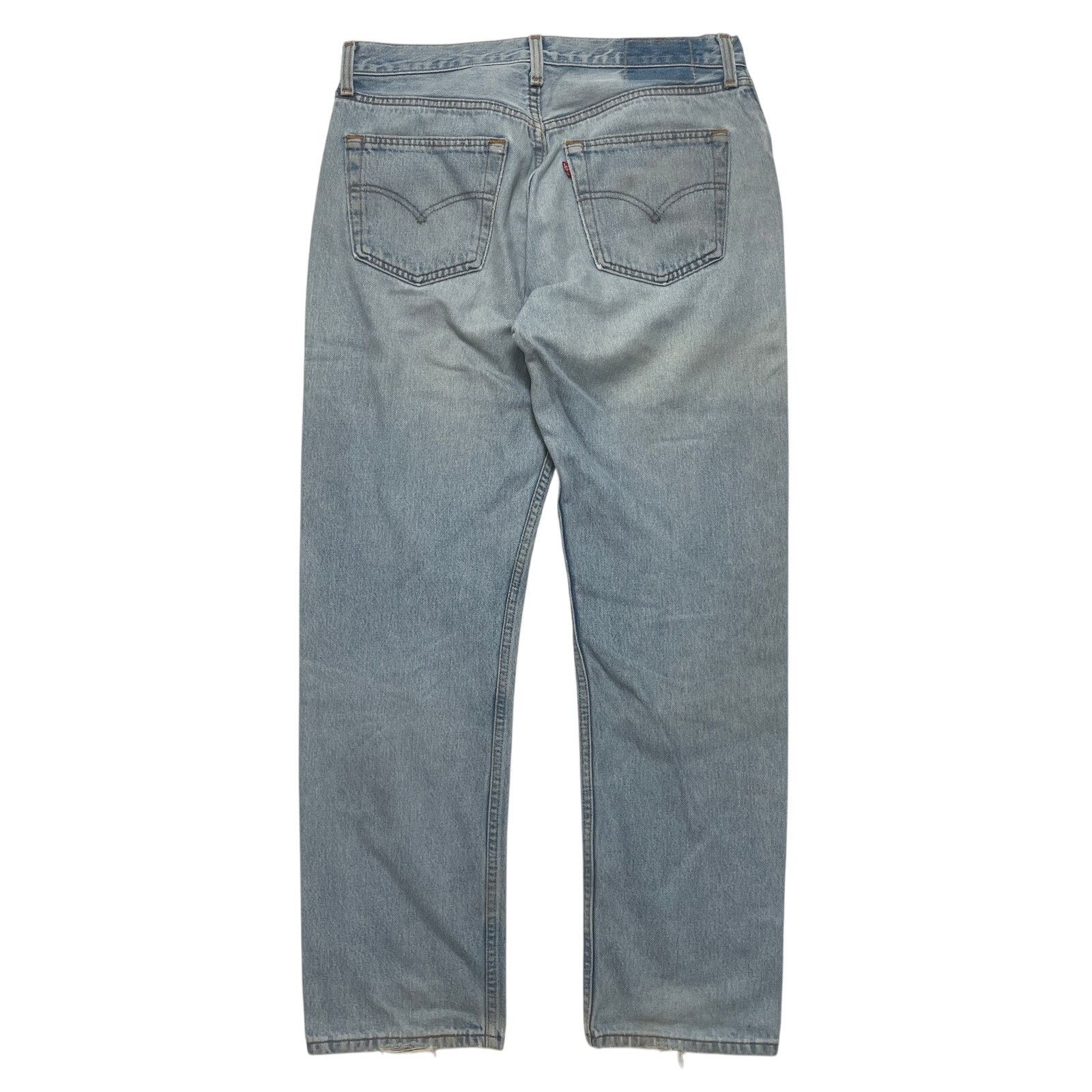 Levi's VTG 90's Levi's 501 Blue Light Wash Denim Jeans 31x30 Size US 31 - 4 Thumbnail