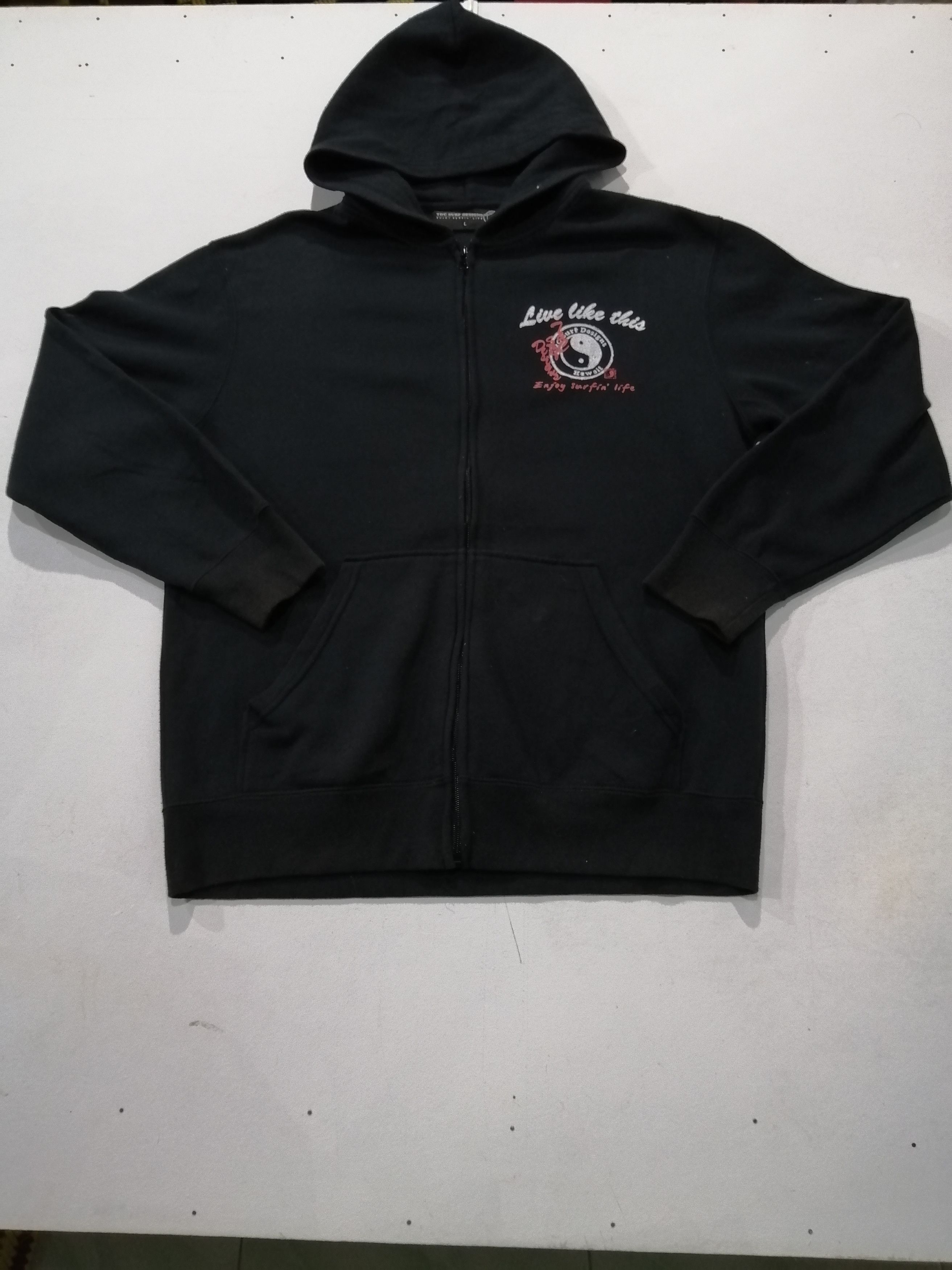 Designer Vtg T&C Surf Design Hawaii Big Logo Zipper Hoodie Sweater Size US L / EU 52-54 / 3 - 2 Thumbnail