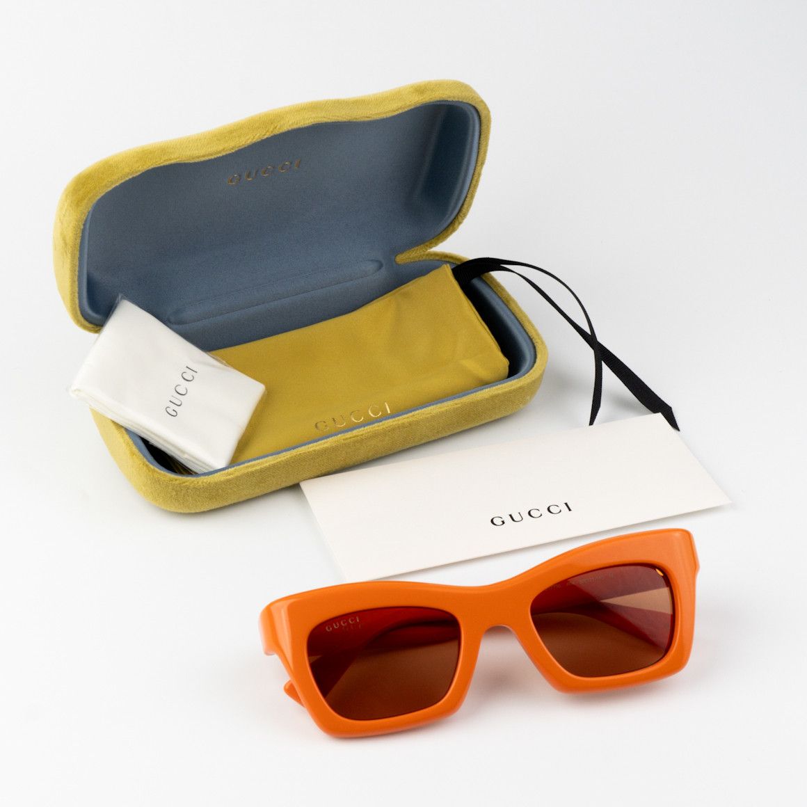 Gucci NEW Gucci GG1773S 004 Orange Brown Cat Eye Unisex Sunglasses Size ONE SIZE - 9 Thumbnail